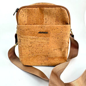 JS‎ CORK Crossbody Bag Natural Cork Small Shoulder Bag Tan Unisex